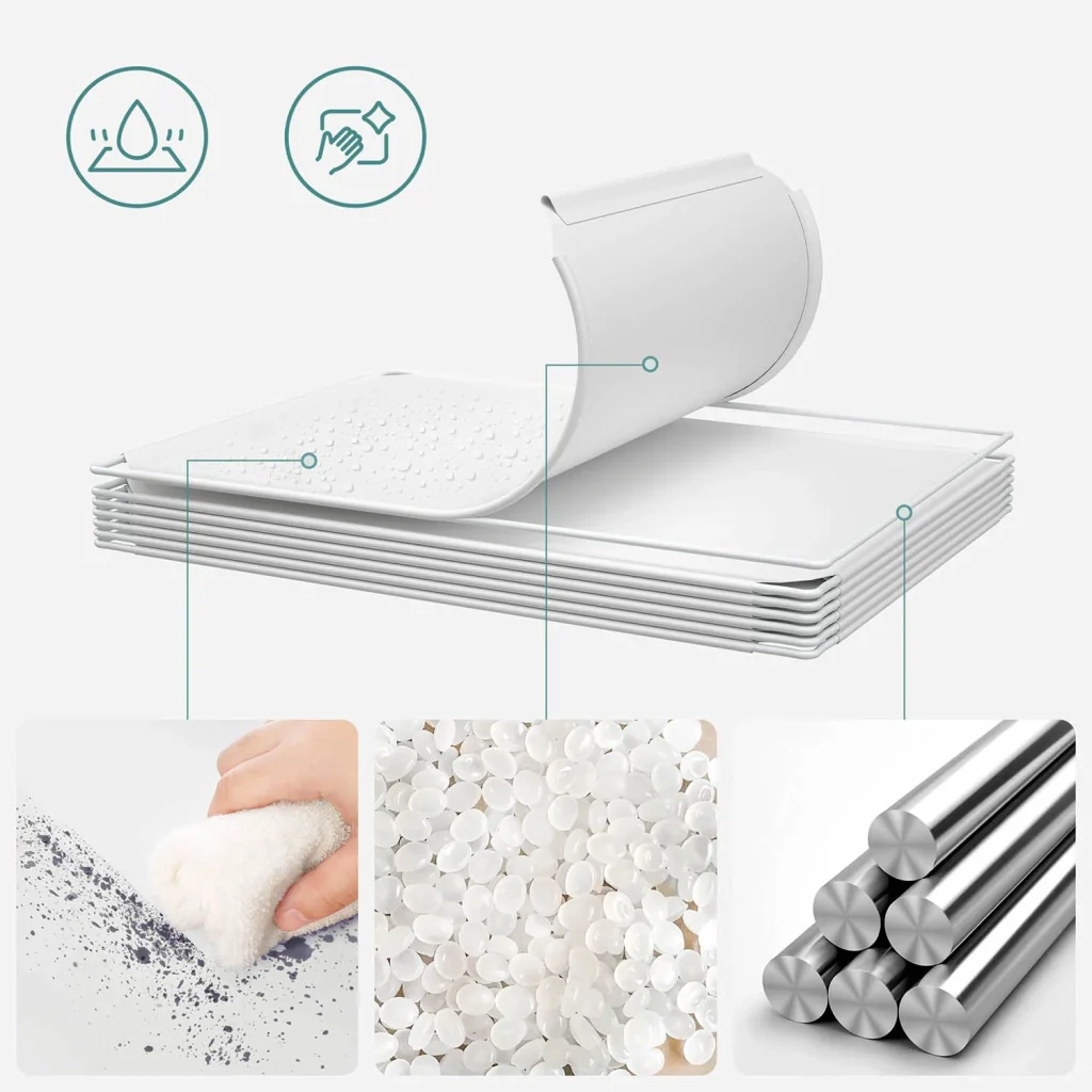 Mobile contenitore per bambini con 16 cubi modulari armadio con ante ripiani in plastica per giocattoli vestiti scarpe cartelle scolastiche 123 x 31 x 123 cm bianco 12_0006519 - Image 4