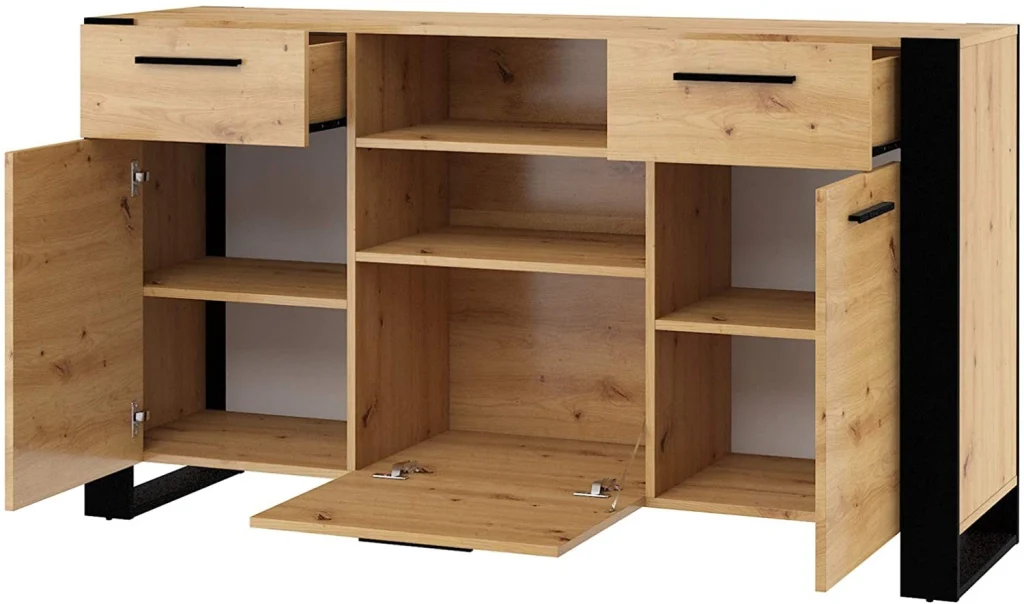 Mobile Credenza Nuka Cm 155 x 45 x 87H colore Rovere Rustico - Image 2