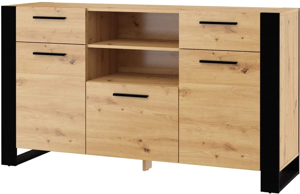 Mobile Credenza Nuka Cm 155 x 45 x 87H colore Rovere Rustico - Image 6
