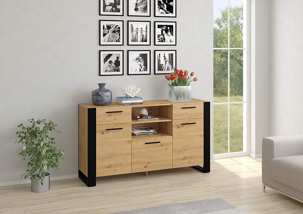 Mobile Credenza Nuka Cm 155 x 45 x 87H colore Rovere Rustico - Image 8