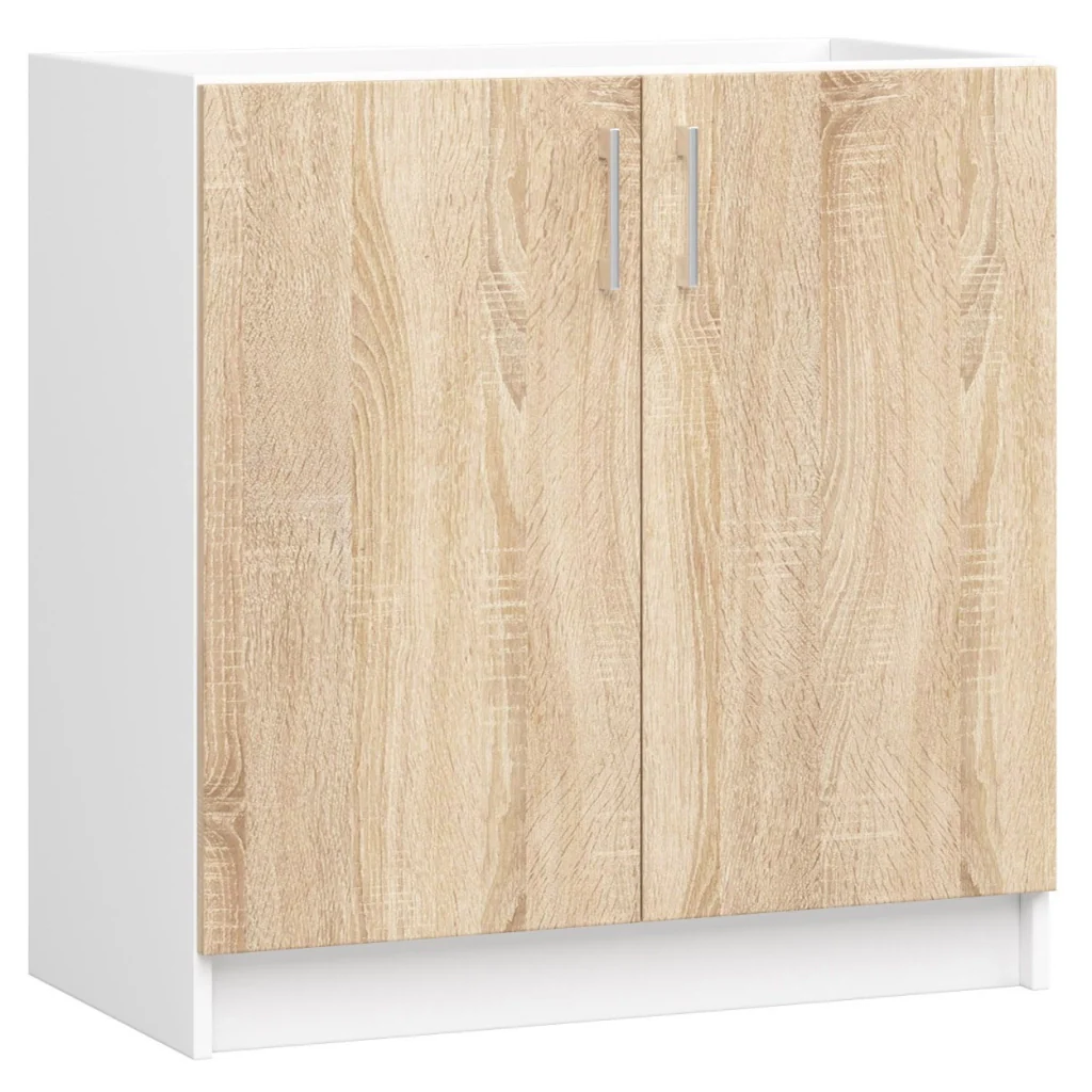 Mobile da cucina per incasso del forno AKORD S80 sistema LIMA Bianco 80 cm 2 ante inserto frontale Sonoma Quercia 80x44,5x82 cm