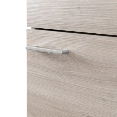 Mobile lavatoio 50x50 cm 1 anta rovere grigio con vasca in resina - Image 7