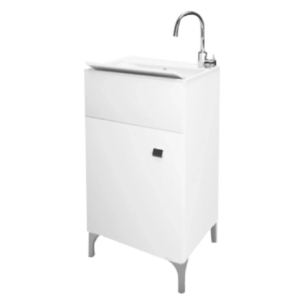 MOBILE LAVATOIO ANTA SINGOLA cm 45 x 50 x h.83 - bianco lucido  - SAVINIDUE