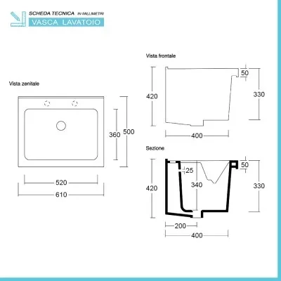 Mobile Lavatoio in ceramica Grigio 60x50 cm ideale per interni - Image 6