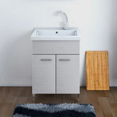 Mobile Lavatoio in ceramica Grigio 60x50 cm ideale per interni - Image 8