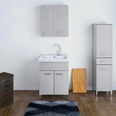 Mobile Lavatoio in ceramica Grigio 60x50 cm ideale per interni - Image 9