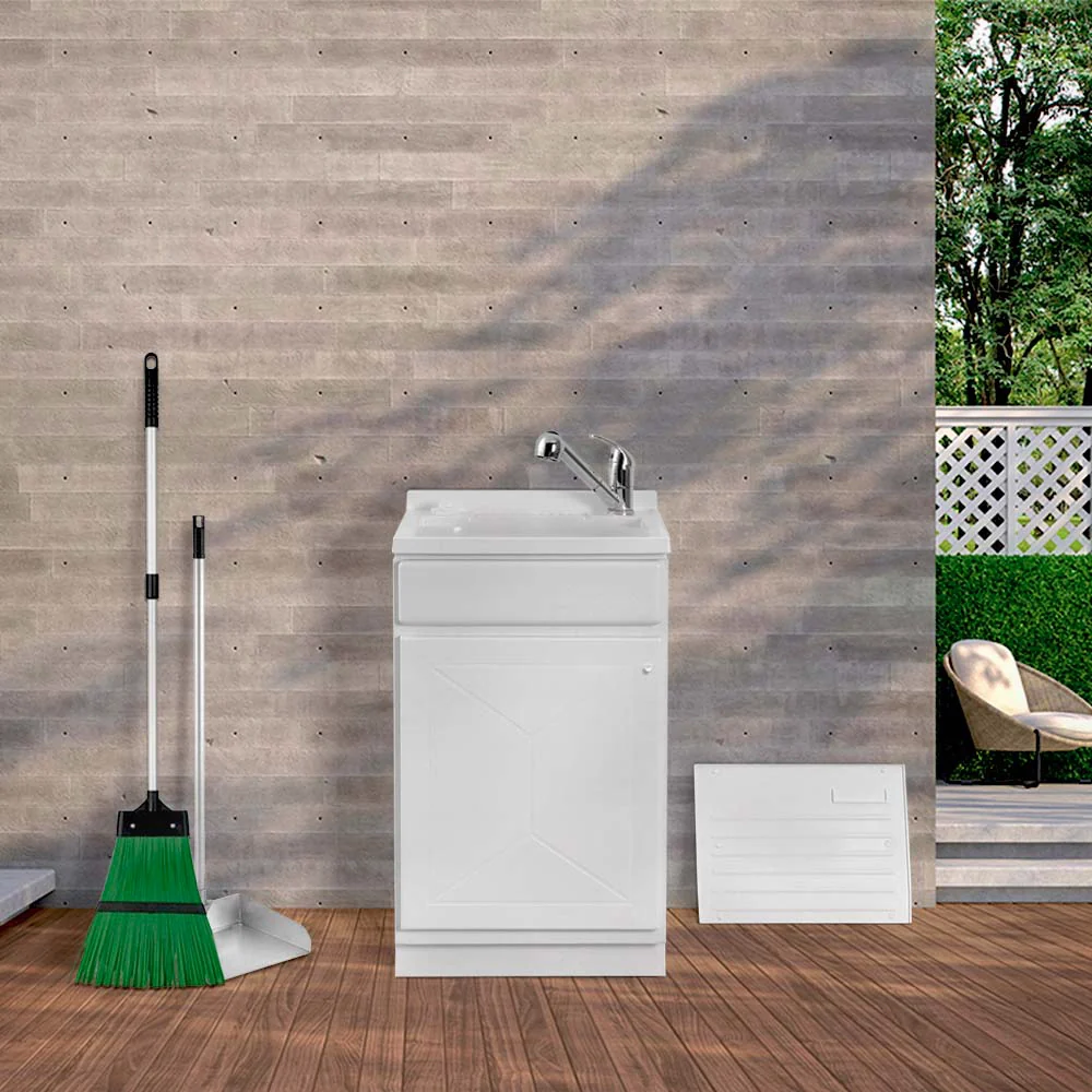 Mobile Lavatoio in Kit 50x50 cm con Vasca in Resina colore Bianco - Image 3