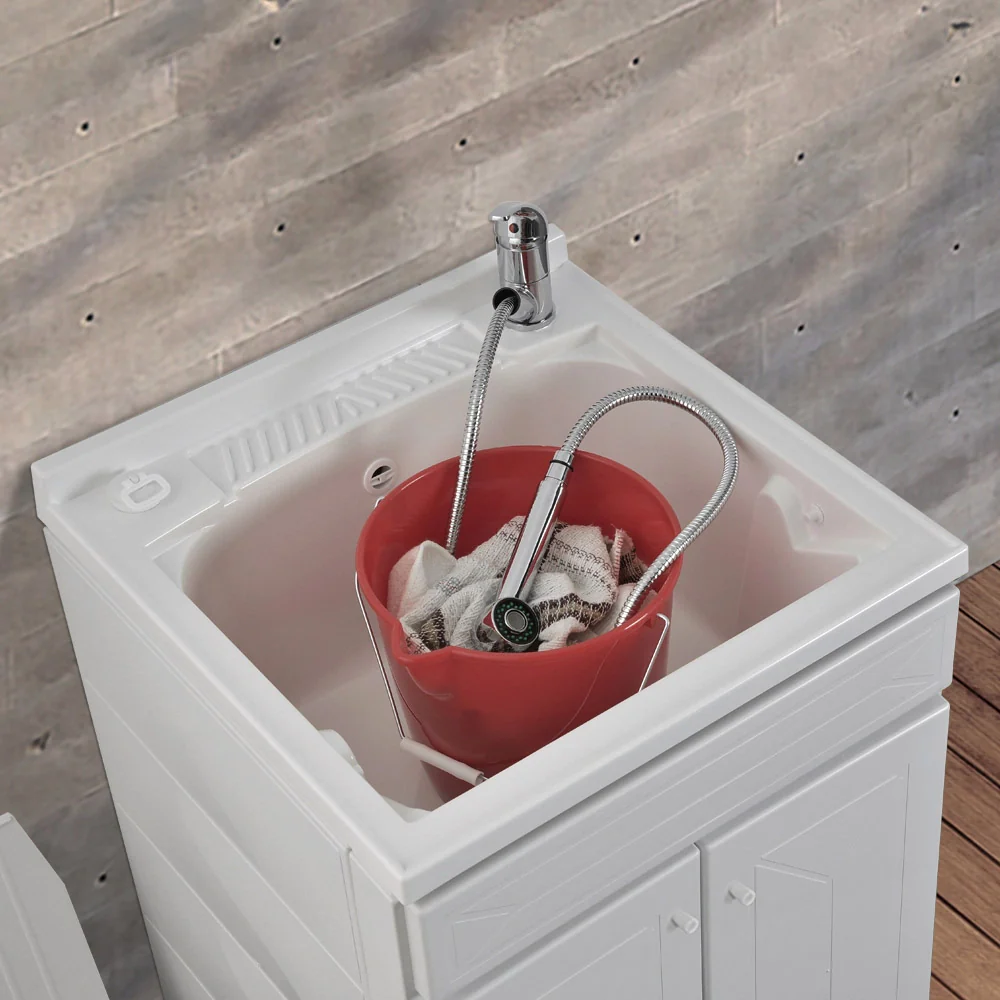 Mobile Lavatoio in Kit 60x60 cm con Vasca colore Bianco in Resina - Image 6