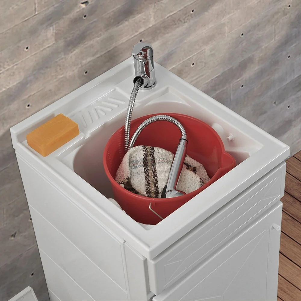 Mobile Lavatoio in Kit bianco 45x50 cm  completo di asse lavapanni - Image 6