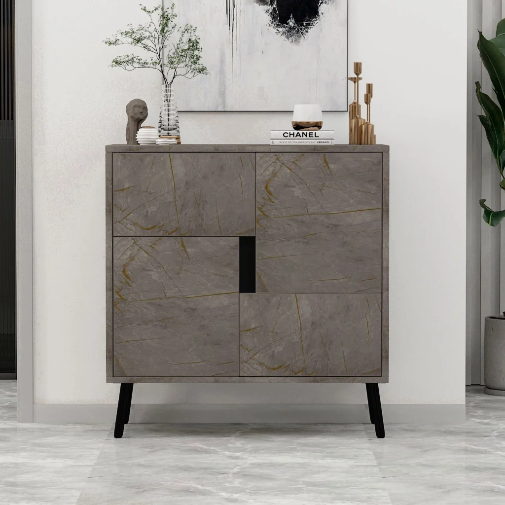 Mobile multiuso in legno "Darien" - 76,5 x 35 x 79,5 cm - Marmo - Image 3