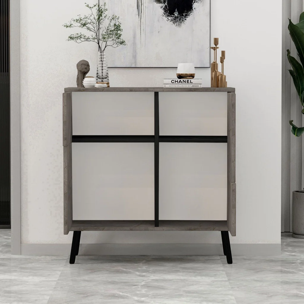 Mobile multiuso in legno "Darien" - 76,5 x 35 x 79,5 cm - Marmo - Image 5