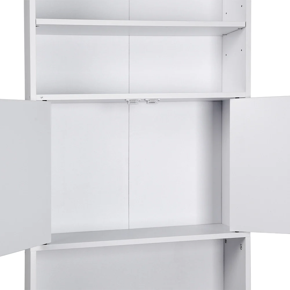 Mobile per Lavatrice Mobiletto da Bagno Armadio 2 Ante e 2 Ripiani 63x20x185cm - Image 3