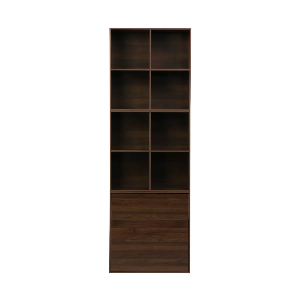 Modulo di stoccaggio decorativo in legno 3 cassetti, noce - Image 8