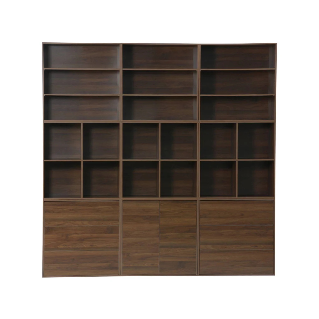 Modulo di stoccaggio decorativo in legno 3 cassetti, noce - Image 9