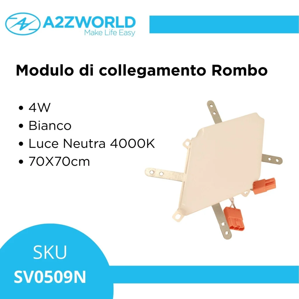 Modulo Rombo 4W Bianco Neutro 4000K 70X70cm Per SV0506CCT - Image 3