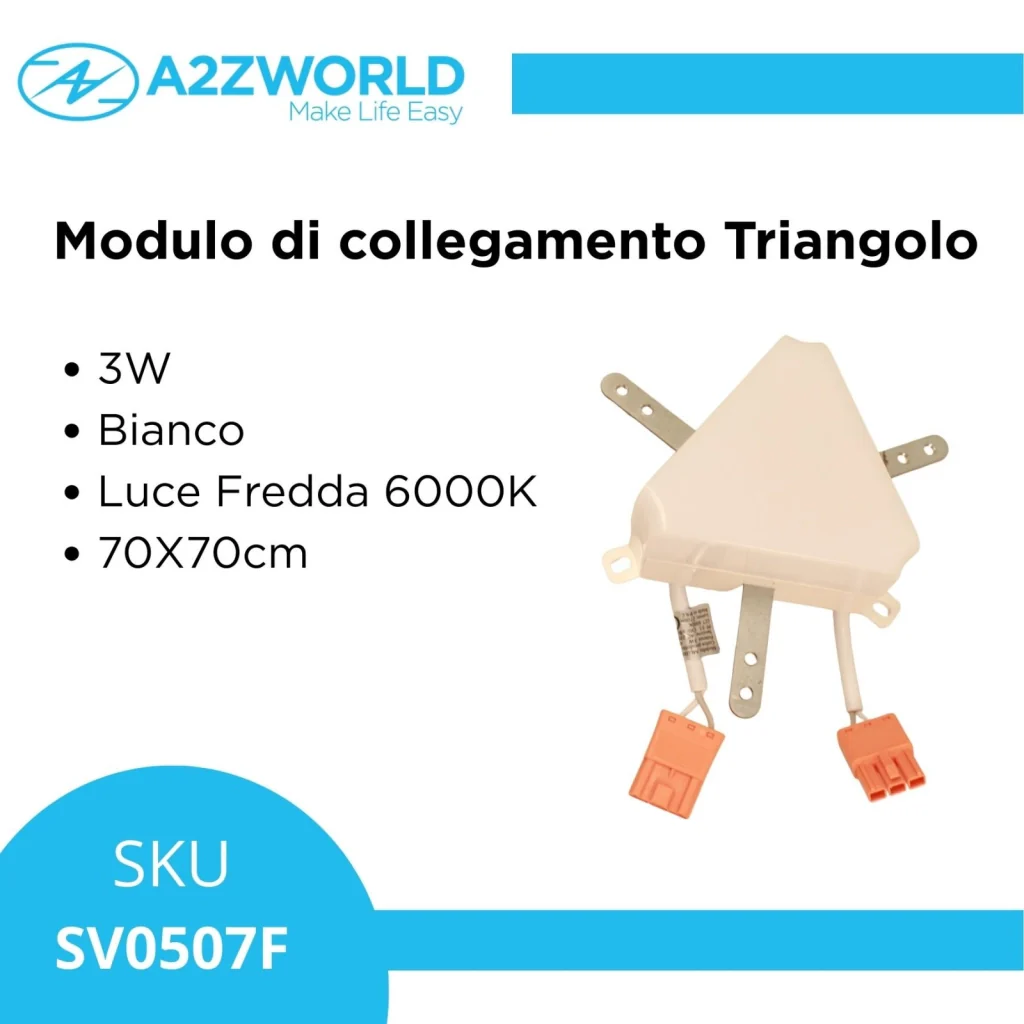 Modulo Triangolo 3W Bianco Freddo 6000K 70X70cm Per SV0506CCT - Image 3