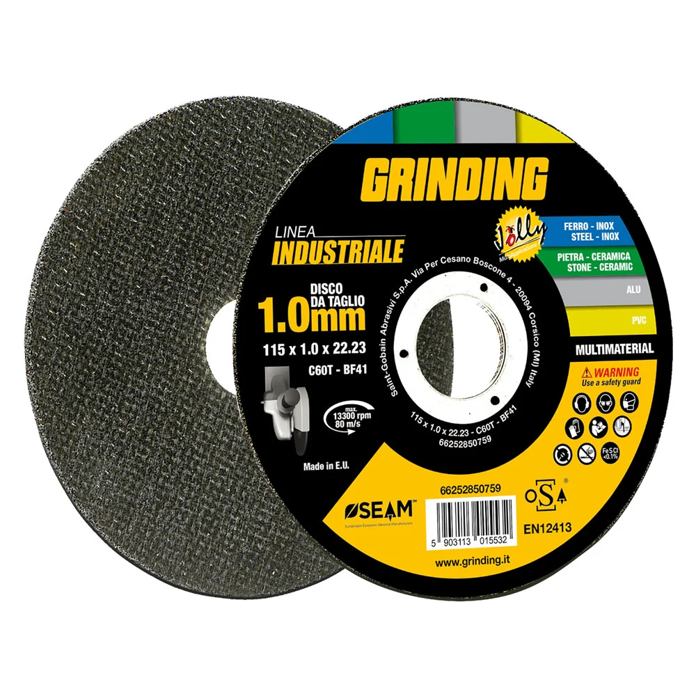 MOLA ABRASIVA 'JOLLY GRINDING LINEA INDUSTRIALE' ø 125 x 1,6- 10 pezzi  - GRINDING