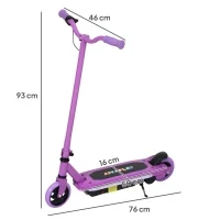 Monopattino elettrico per bambini 6-14 anni, velocità massima 10 km/h, luci LED colorate, freno elettrico, viola - Image 3