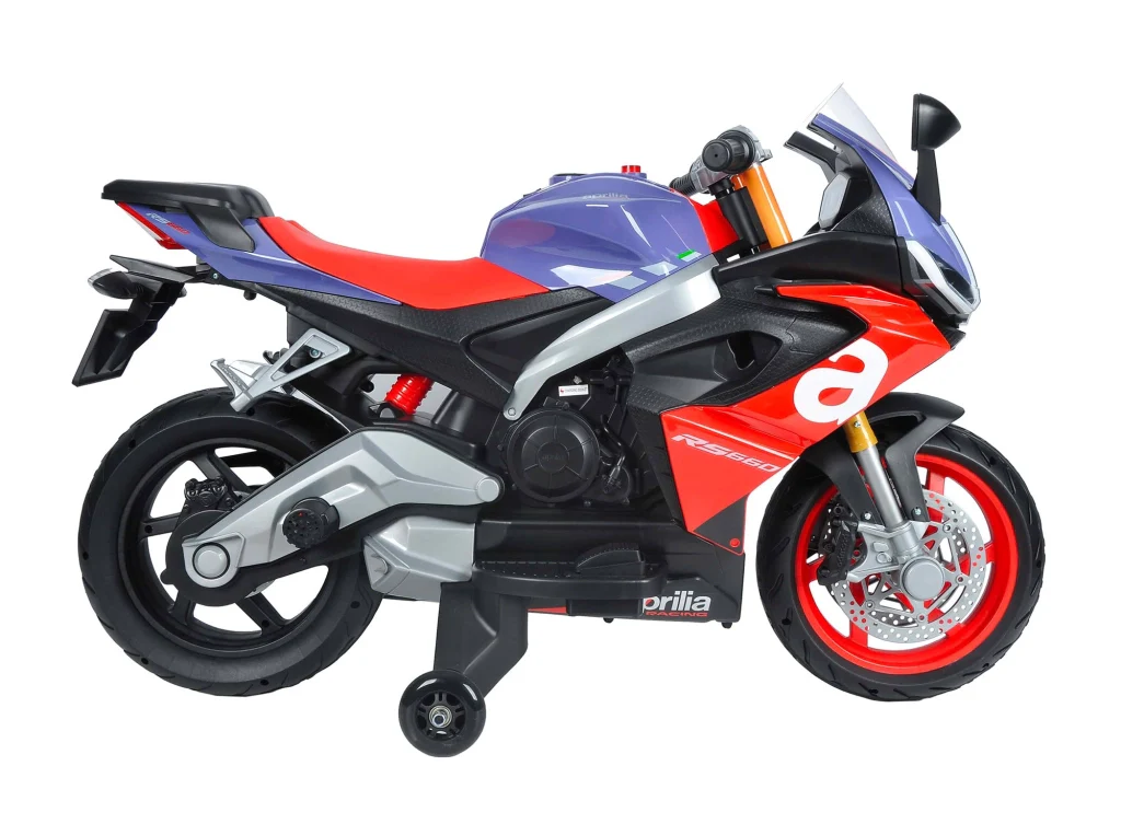 Moto Elettrica per Bambini 12V con Licenza Aprilia RS660 Viola - Image 5