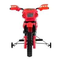 Moto Elettrica per Bambini 3-6 Anni in Plastica PP con Ruote di Supporto, Fari e Musica, 102x53x66 cm, Rosso e Nero - Image 8