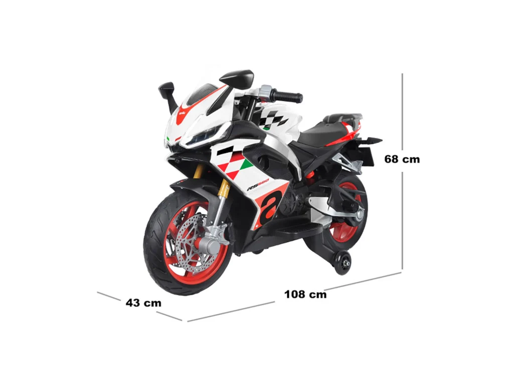 Moto Elettrica per Bambini Aprilia RS660 Bianca - Image 4
