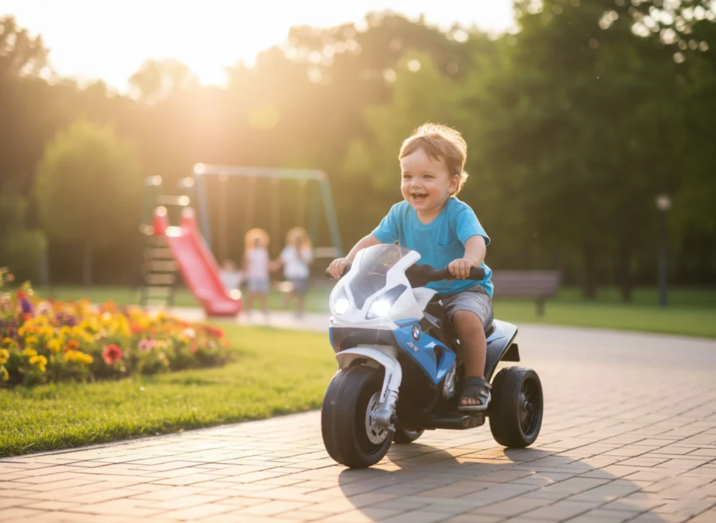 Moto Elettrica per Bambini Licenza Ufficiale BMW S1000RR Blu - Image 2