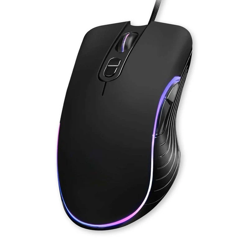 Mouse da Gioco con 2 Tasti Laterali e Tasto Regola DPI RetroIlluminato con RGB Casuale Filo Antipiega 1,25 metri Modello Finitura Nero Opaco - Image 2