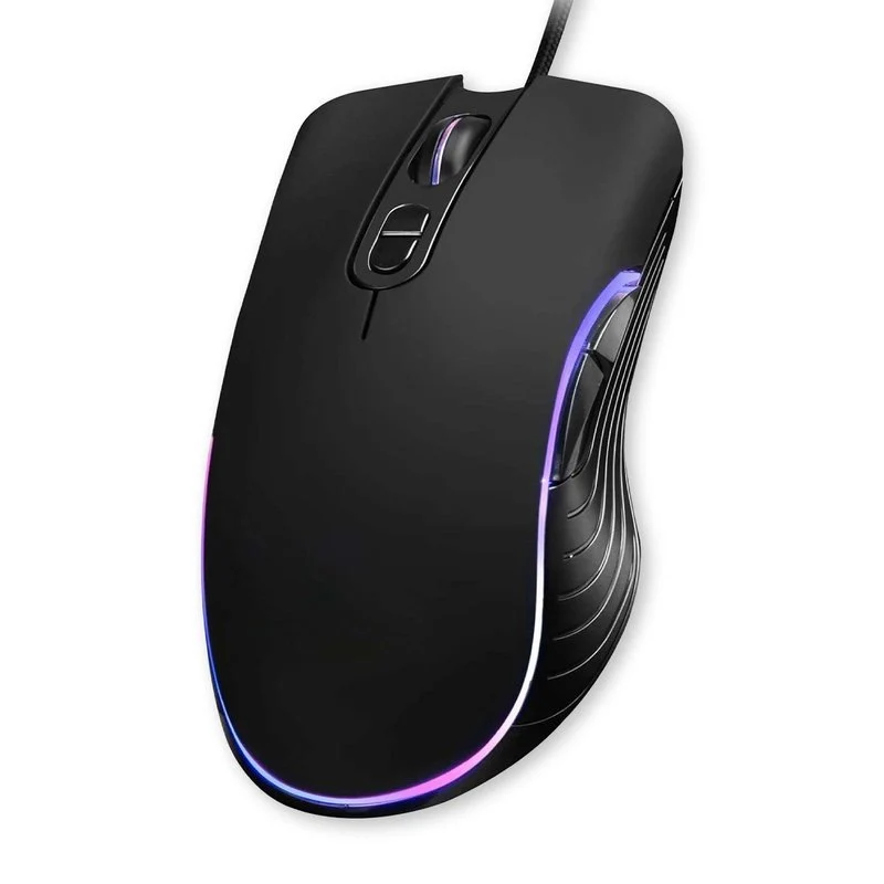 Mouse da Gioco con 2 Tasti Laterali e Tasto Regola DPI RetroIlluminato con RGB Casuale Filo Antipiega 1,25 metri Modello Finitura Nero Opaco - Image 3