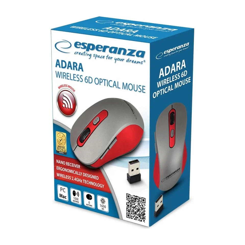 Mouse ottico wireless RF Esperanza EM131R 1600 DPI - Image 3