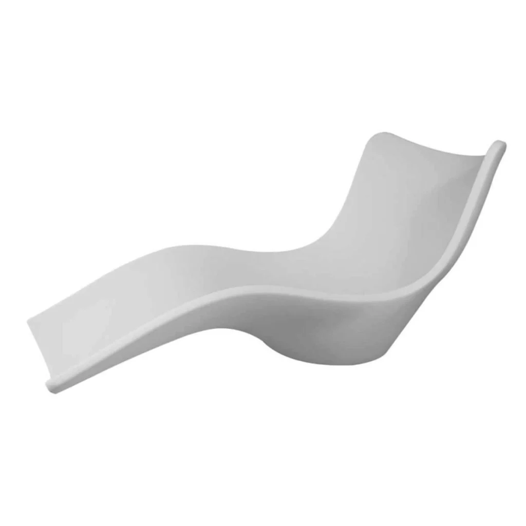 Lettino da Giardino in Plastica Polietilene Bianco Resistente agli Agenti Atmosferici per Piscina e Mare Modello Assunta MPC - Image 2