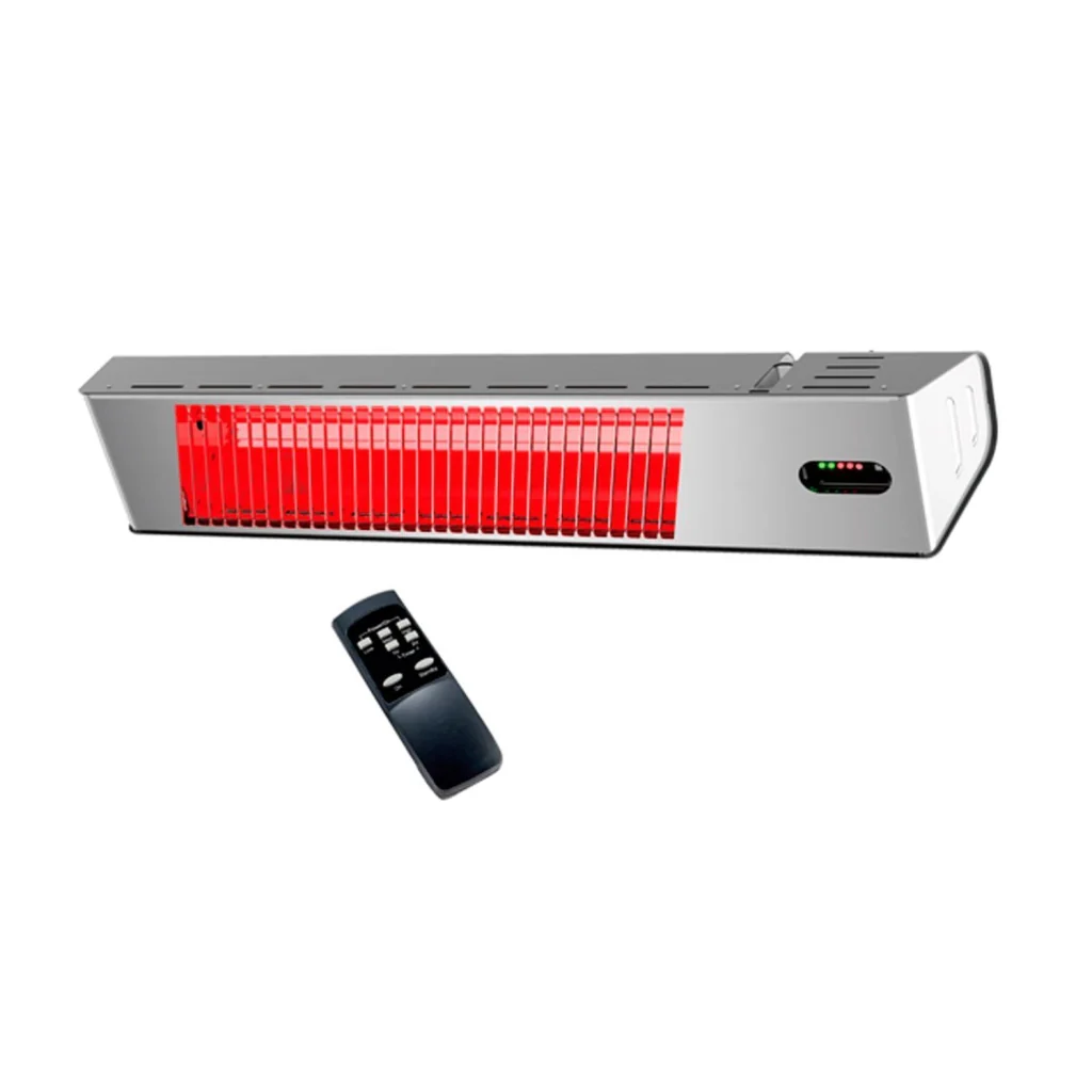 Mpc Malaga 2000w Riscaldatore Elettrico Infrarossi Da 2000w Regolabile Grigio Riscaldante Da Interno a Onda Corta a Ira e Telecomando Design Elegante Griglia a Protezione e Display a Led - Image 2