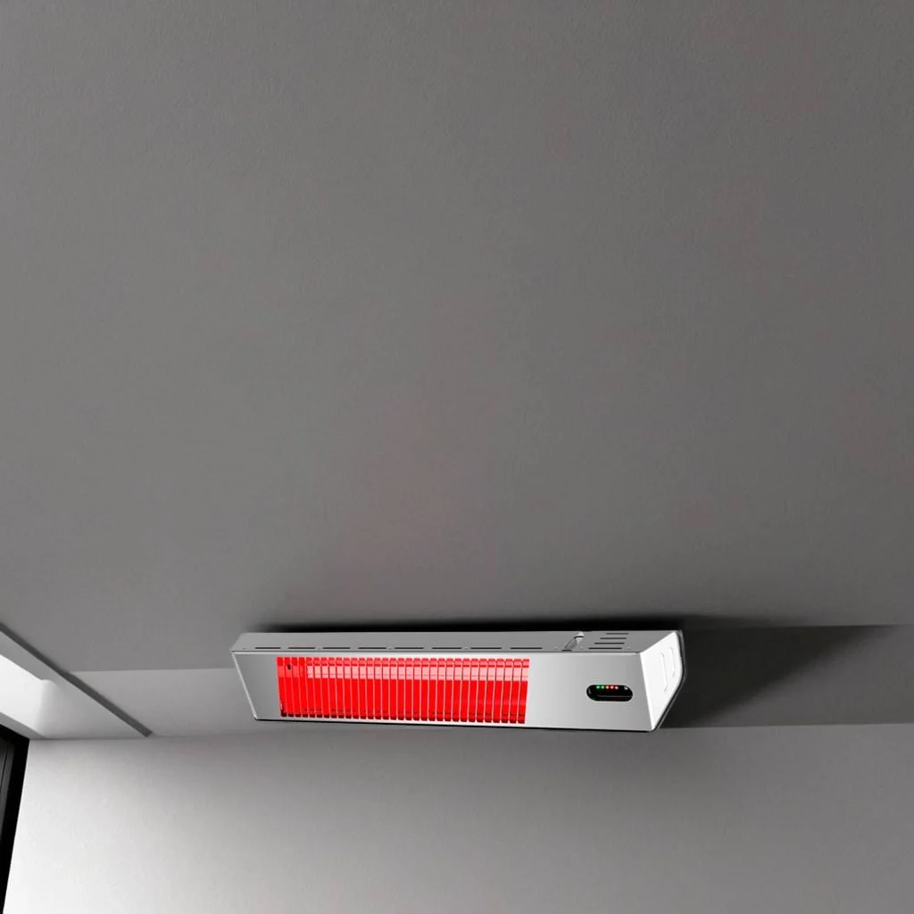Mpc Malaga 2000w Riscaldatore Elettrico Infrarossi Da 2000w Regolabile Grigio Riscaldante Da Interno a Onda Corta a Ira e Telecomando Design Elegante Griglia a Protezione e Display a Led - Image 3