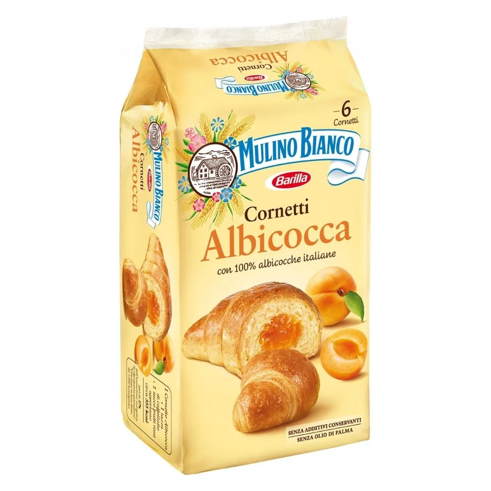 Mulino bianco cornetti all'albicocca in confezione da 6 cornetti - 300 grammi totali