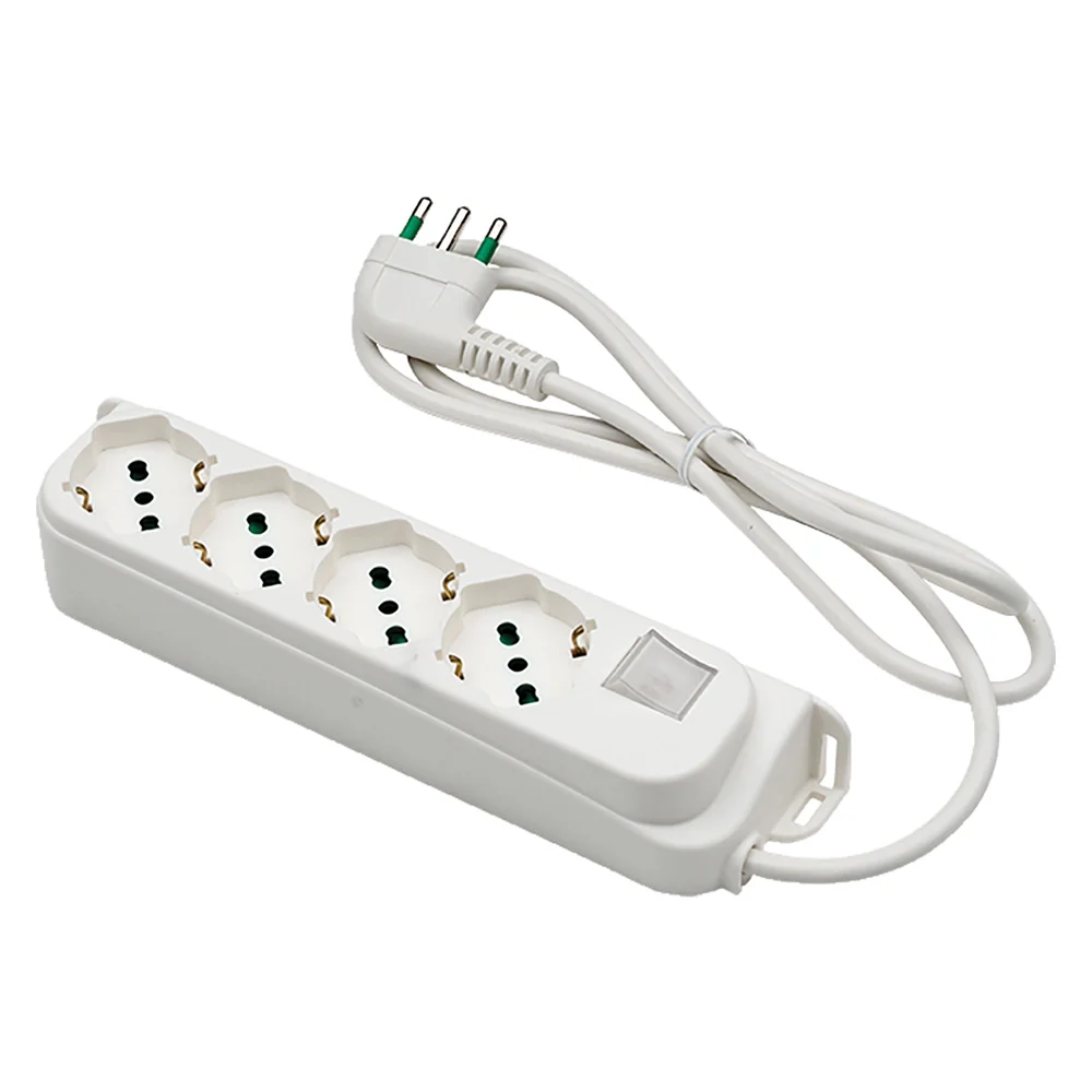 MULTIPRESA CON INTERRUTTORE 4 uscite / spina 2P+T 16A - nera  - FANTON