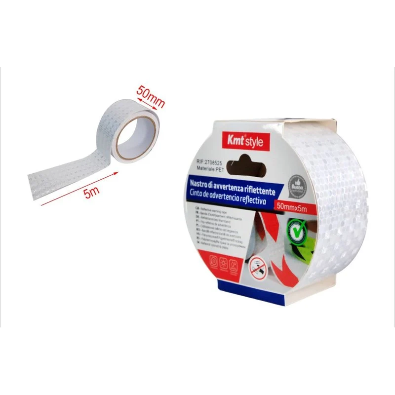 Nastro Adesivo Riflettente 50mm X 5MT Bianco Catarifrangente Ad Alta Visibilità - Image 3