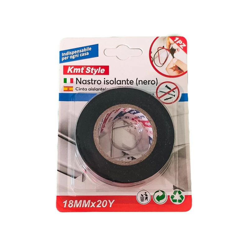 Nastro Isolante Elettrico in PVC 18mm X 20m Nero - Image 3