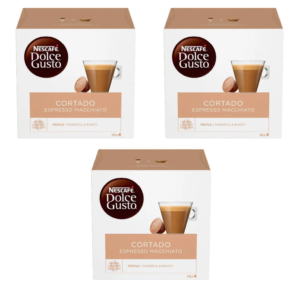 Nescafè dolce gusto cortado espresso macchiato 3 confezioni da 16 capsule ciascuna