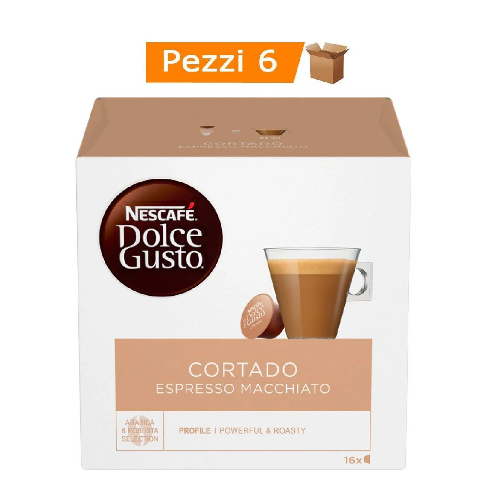 Nescafè dolce gusto cortado espresso macchiato 6 confezioni da 96 capsule ciascuna
