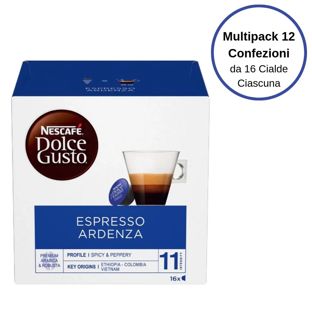 Nescafe' dolce gusto espresso ardenza caffe' in capsule multipack da 12 confezioni da 16 capsule ciascuna