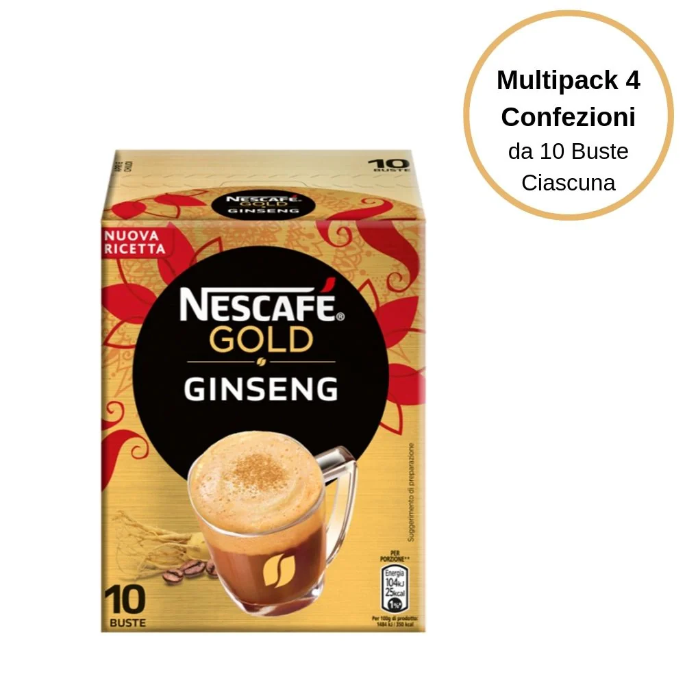 Nescafe' gold i golosi ginseng multipack da 4 confezioni da 10 bustine ciascuna