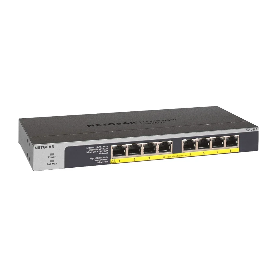 NETGEAR GS108LP Switch Gigabit Ethernet non gestito con Power over Ethernet (PoE) 1U nero, grigio - Image 3