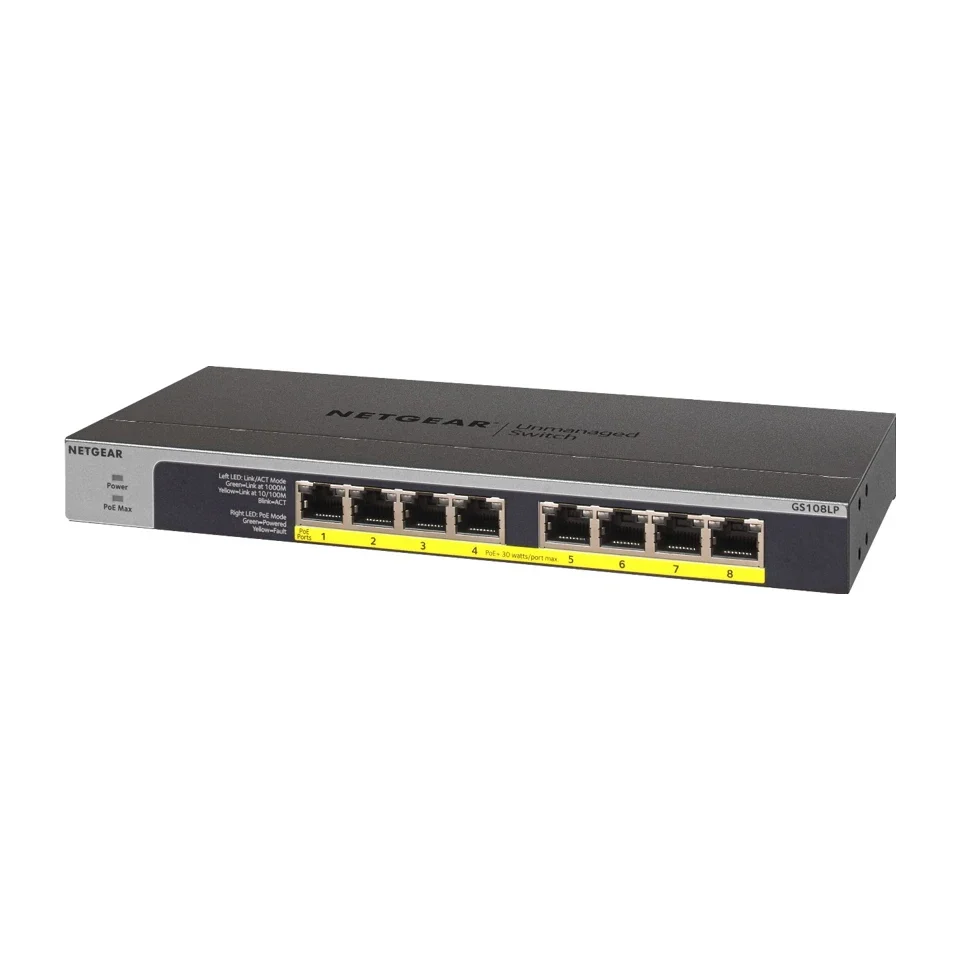 NETGEAR GS108LP Switch Gigabit Ethernet non gestito con Power over Ethernet (PoE) 1U nero, grigio - Image 4