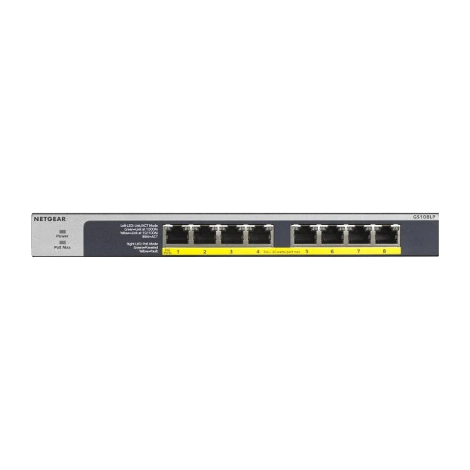 NETGEAR GS108LP Switch Gigabit Ethernet non gestito con Power over Ethernet (PoE) 1U nero, grigio - Image 5