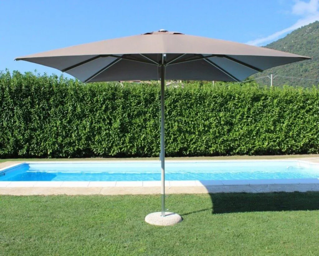 Ombrellone da Giardino 3x3 m Palo Ø48 mm Brian in Alluminio Tortora - Image 3
