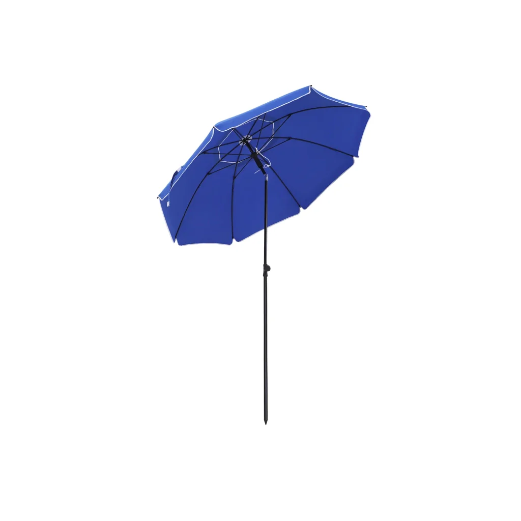Ombrellone da giardino diametro 2 m protezione UPF 50+ inclinabile portatile resistente al vento stecche in fibra di vetro con borsa blu gpu65buv1 12_0001802 - Image 2