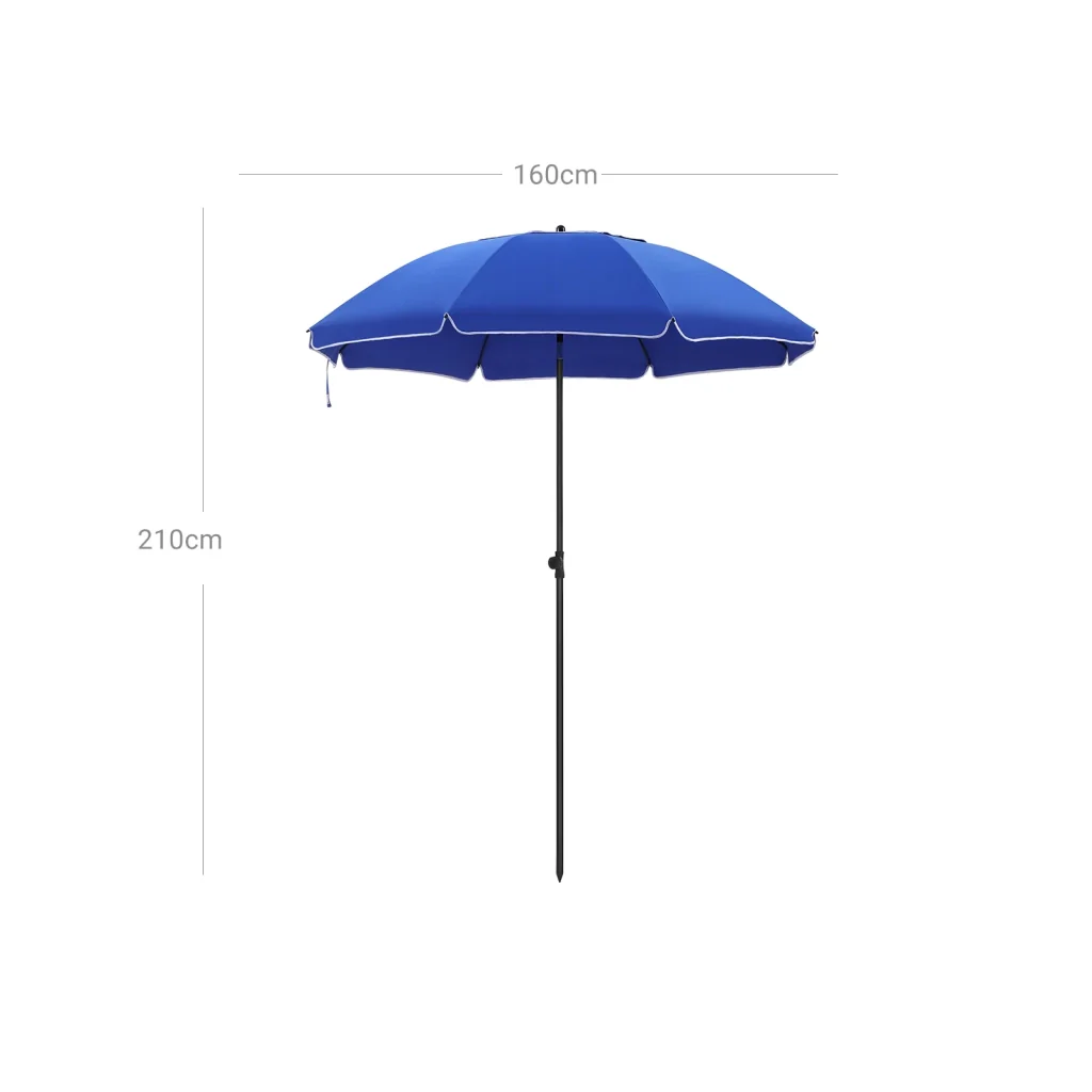 Ombrellone da giardino diametro 2 m protezione UPF 50+ inclinabile portatile resistente al vento stecche in fibra di vetro con borsa blu gpu65buv1 12_0001802 - Image 4