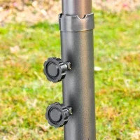 Ombrellone da Giardino XXL 4,6L x 2,7l x 2,4H cm con Base a Croce, Apertura e Chiusura con Manovella, Acciaio e Poliestere ad Alta Densità, Grigio - Image 4
