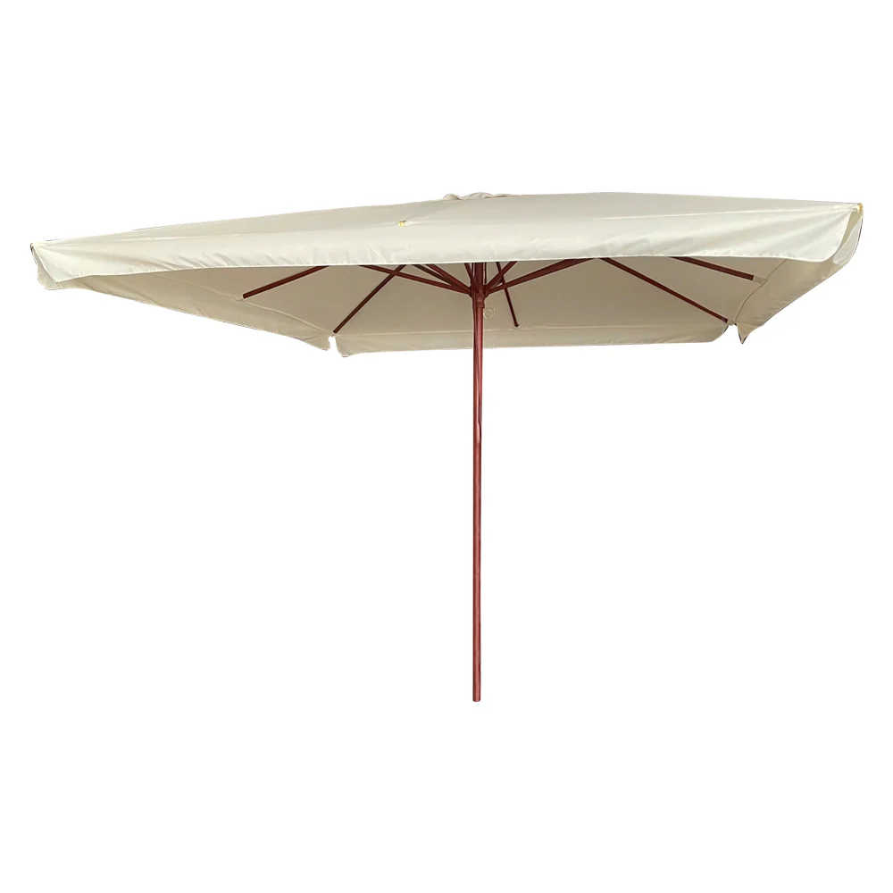 OMBRELLONE QUADRATO IN LEGNO mt 3 x 3 - palo mm 48 - 8 stecche - bianco  - LIF