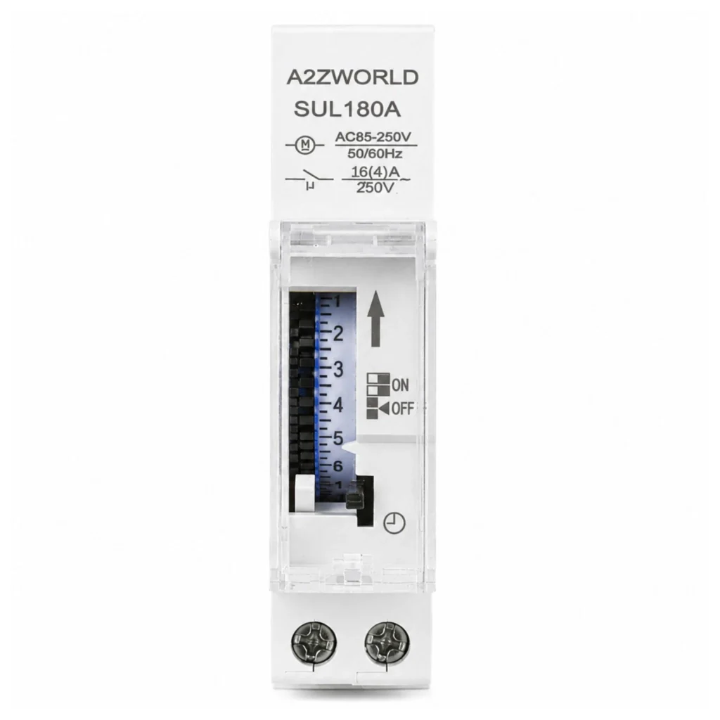 Orologio Interruttore Orario Giornaliero Meccanico su Guida DIN, Timer Switch 24 Ore, Riserva di Carica 100 Ore, 16A, 85-250V AC, 96 Pin, Programmazione Minima 15 Minuti - Image 4