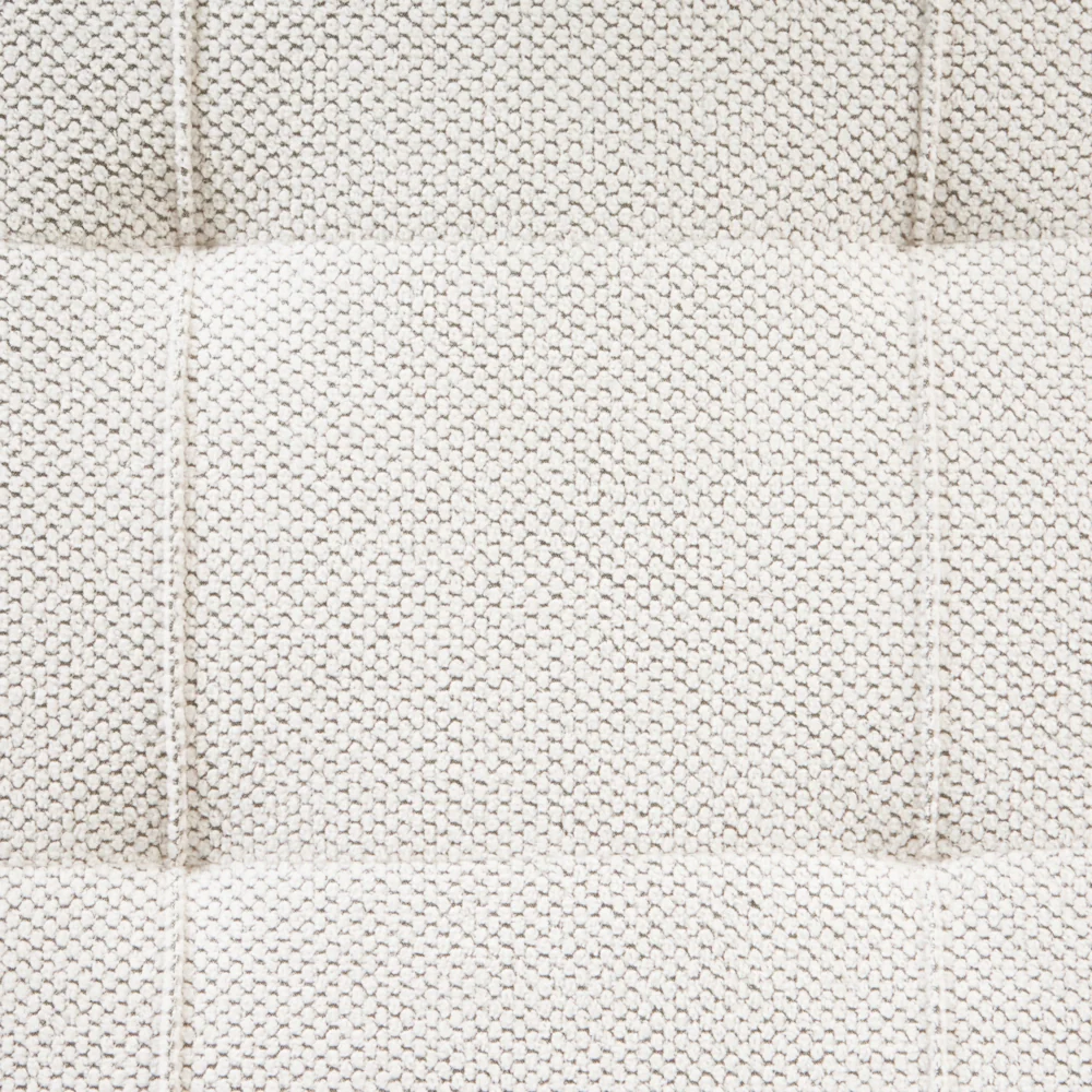 Ottomana Bianco Sporco 100 x 42 x 40 cm in tessuto poliestere Poggiapiedi imbottito Soggiorno Stile Moderno - Image 8
